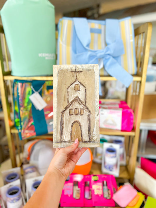 6x10.5 Wooden Rustic Church Art Piece