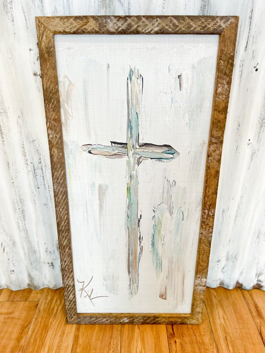 GA New Blue Cross 18x36 Framed Art