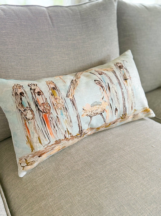 Adore Him Nativity with Wisemen Scene Lumbar