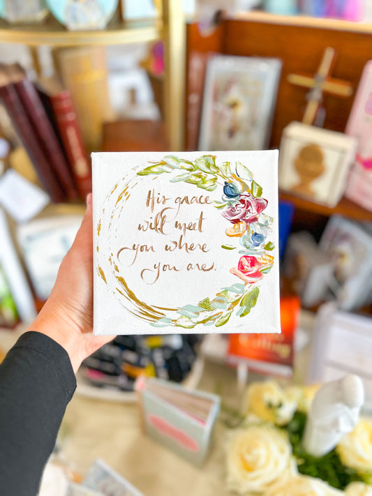 6x6 His Grace Floral Circle Accents