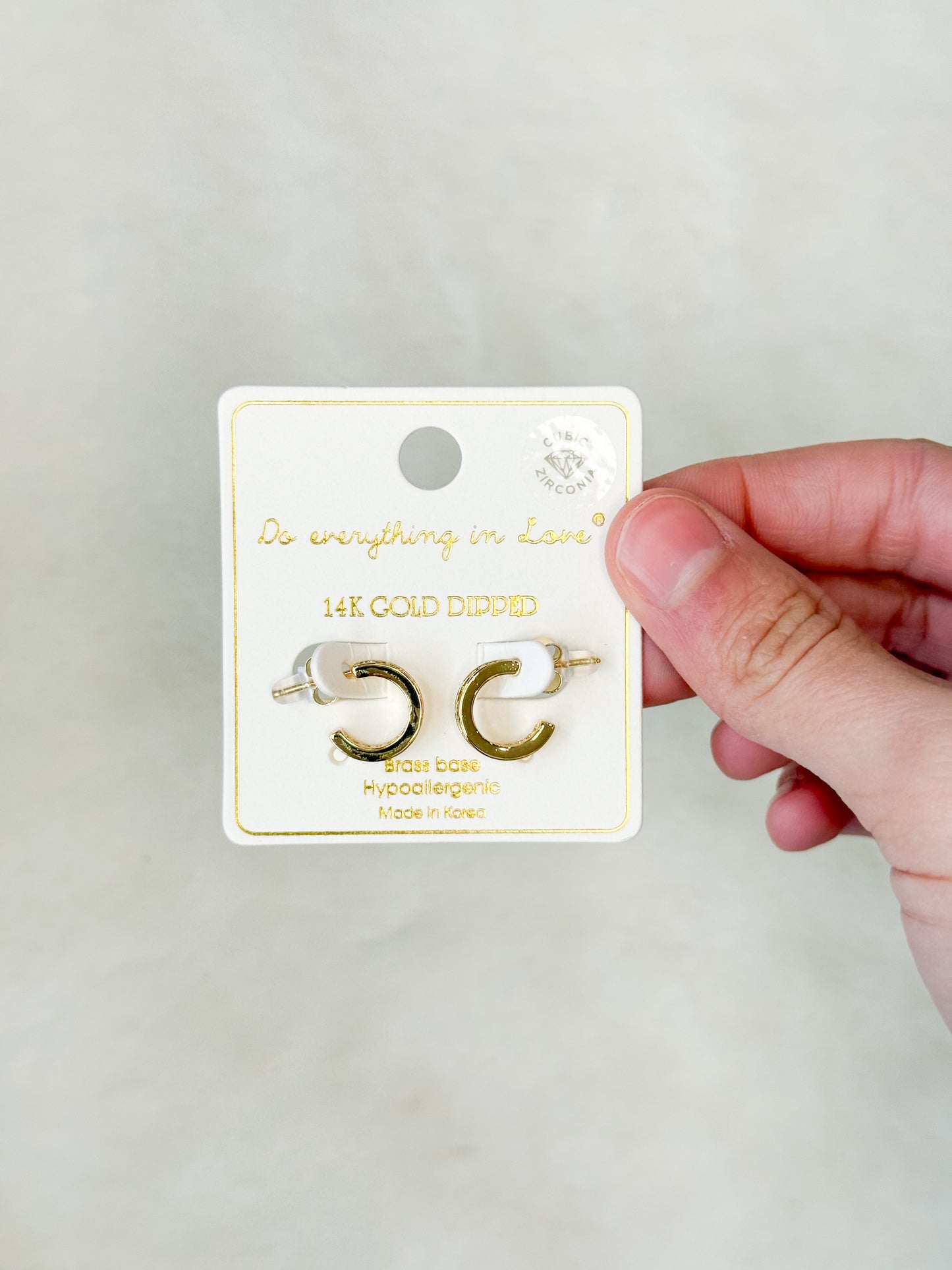 Do Everything in Love Diamond Gold Hoops