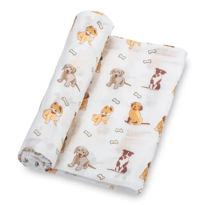 Lolly Banks Woof Woof Muslin Swaddle