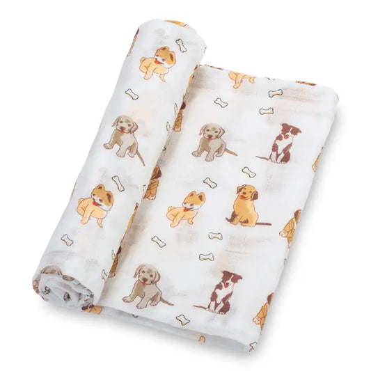 Lolly Banks Woof Woof Muslin Swaddle