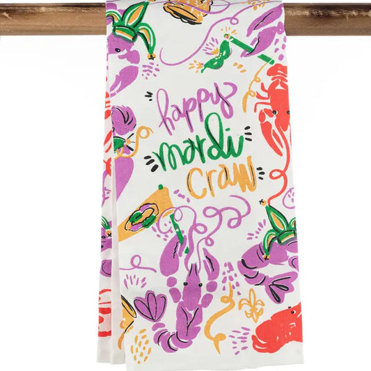 Happy Mardi Craw Hand Towel