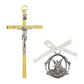 Crucifix with Guardian Angel Crib Medal