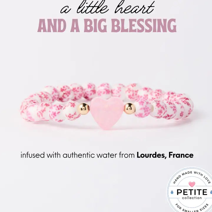 Petite Holy Water Porcelain Heart Bracelet- Waterproof Gold