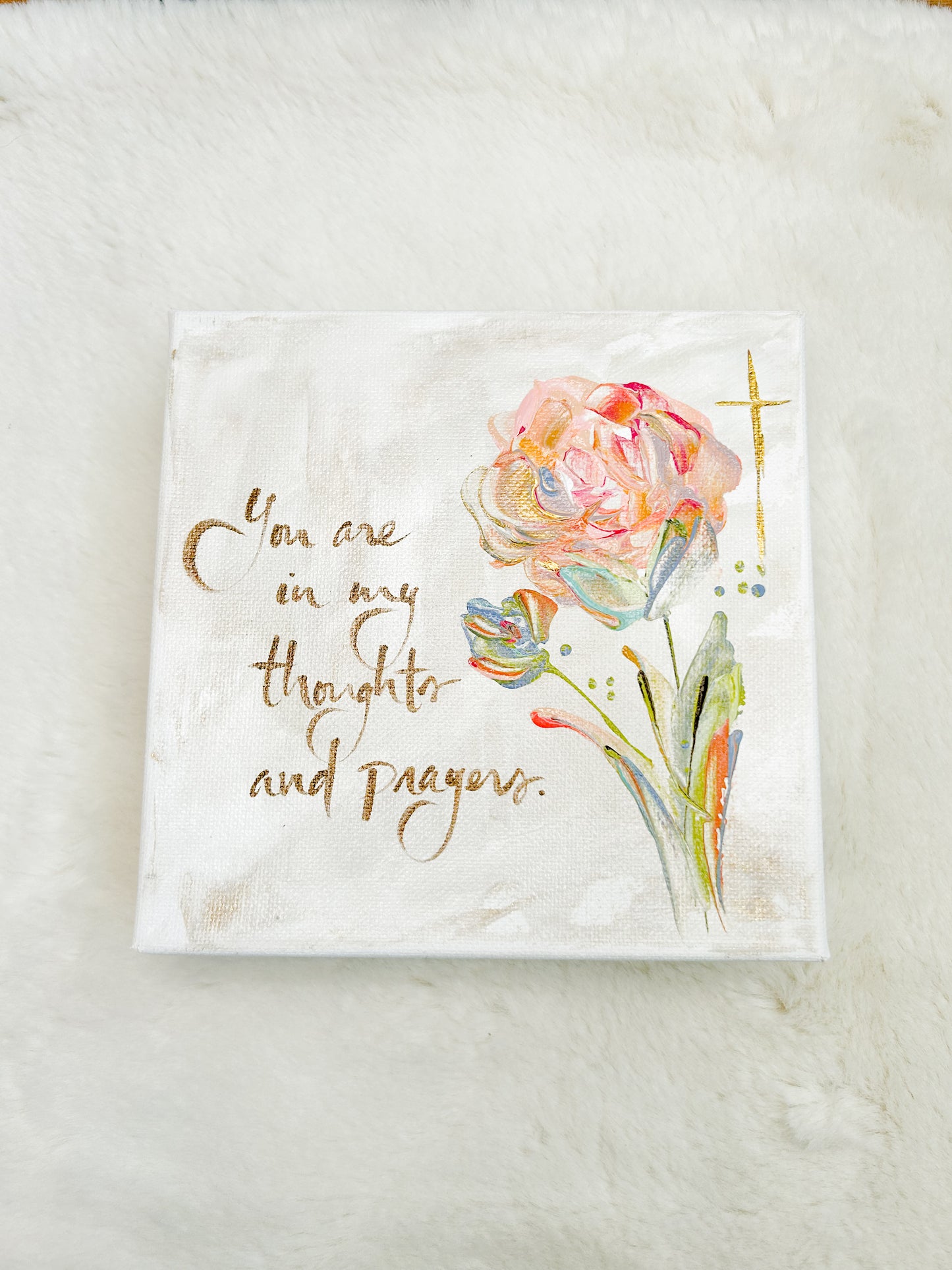 6x6 You Are In My Thoughts Pink Pastel Flower