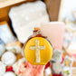 Bronze Cross Holy Water Container- Taupe Lace