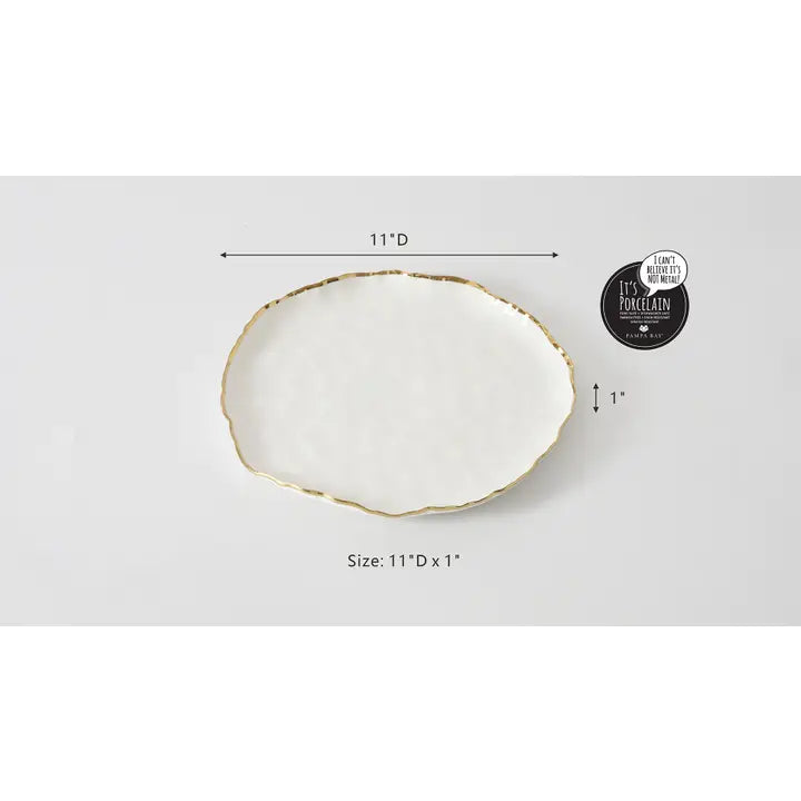 Round Patter White/Gold