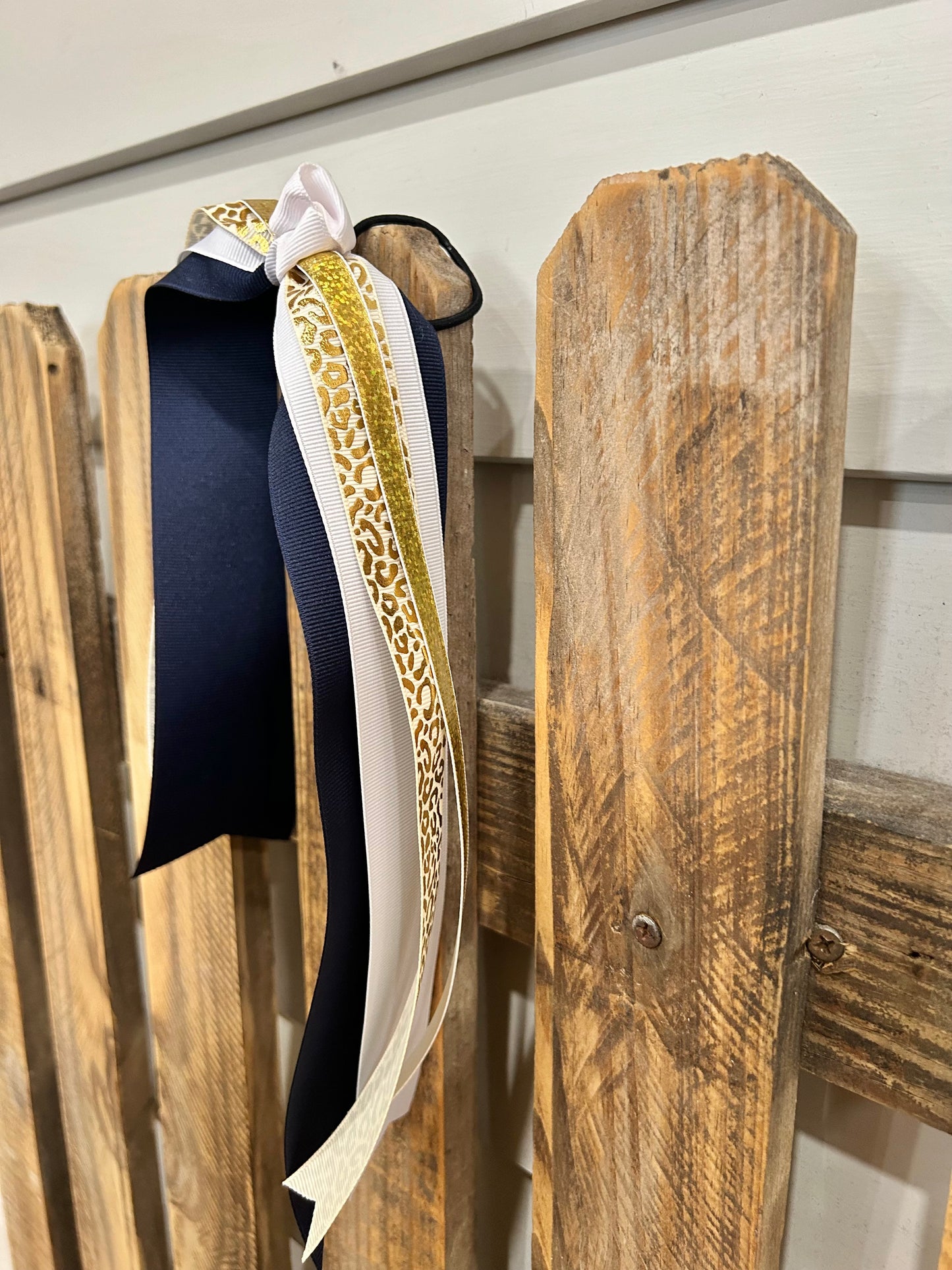 Navy, White, and Gold Streamer