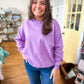 Fleece Crewneck Pullover Sweatshirt- Bright Lavender