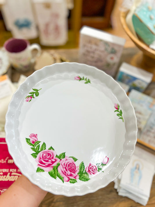 Rose Floral Pie Dish