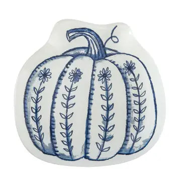 Blue Pumpkin Glass Platter