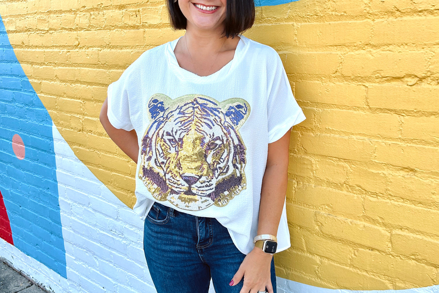 Flowy Purple/Gold Tiger Shirt