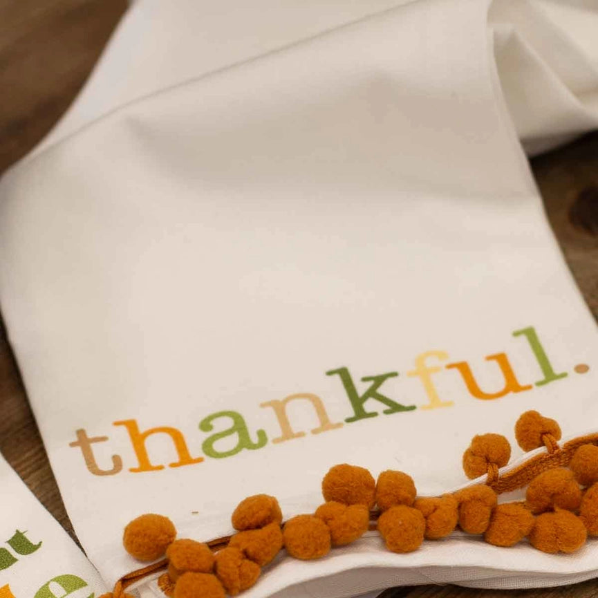 Thankful Pom Pom Hand Towel