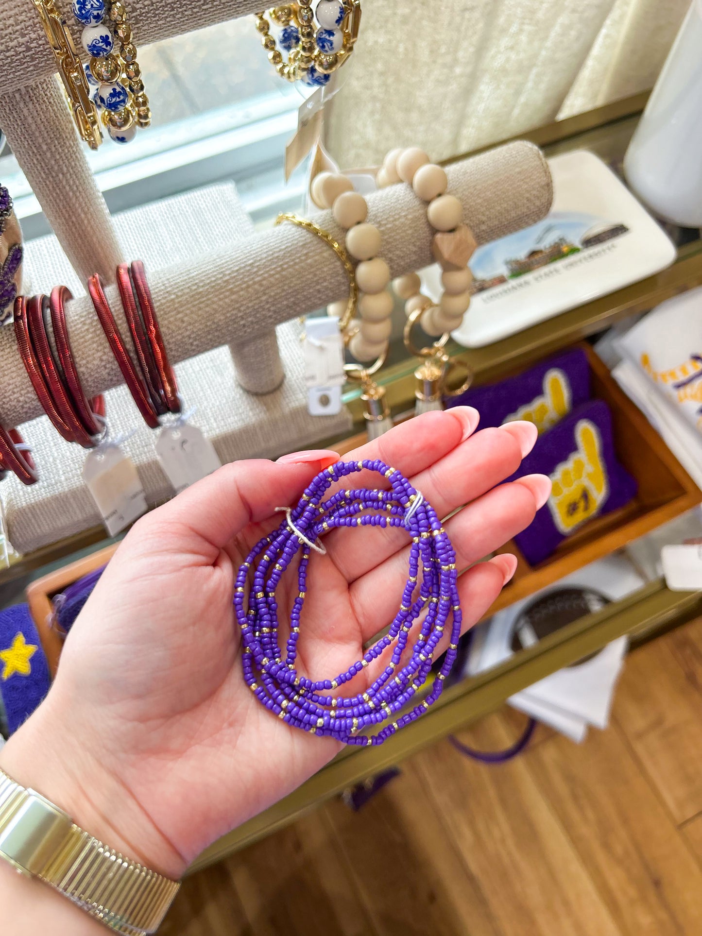 Purple Beaded Bracelet