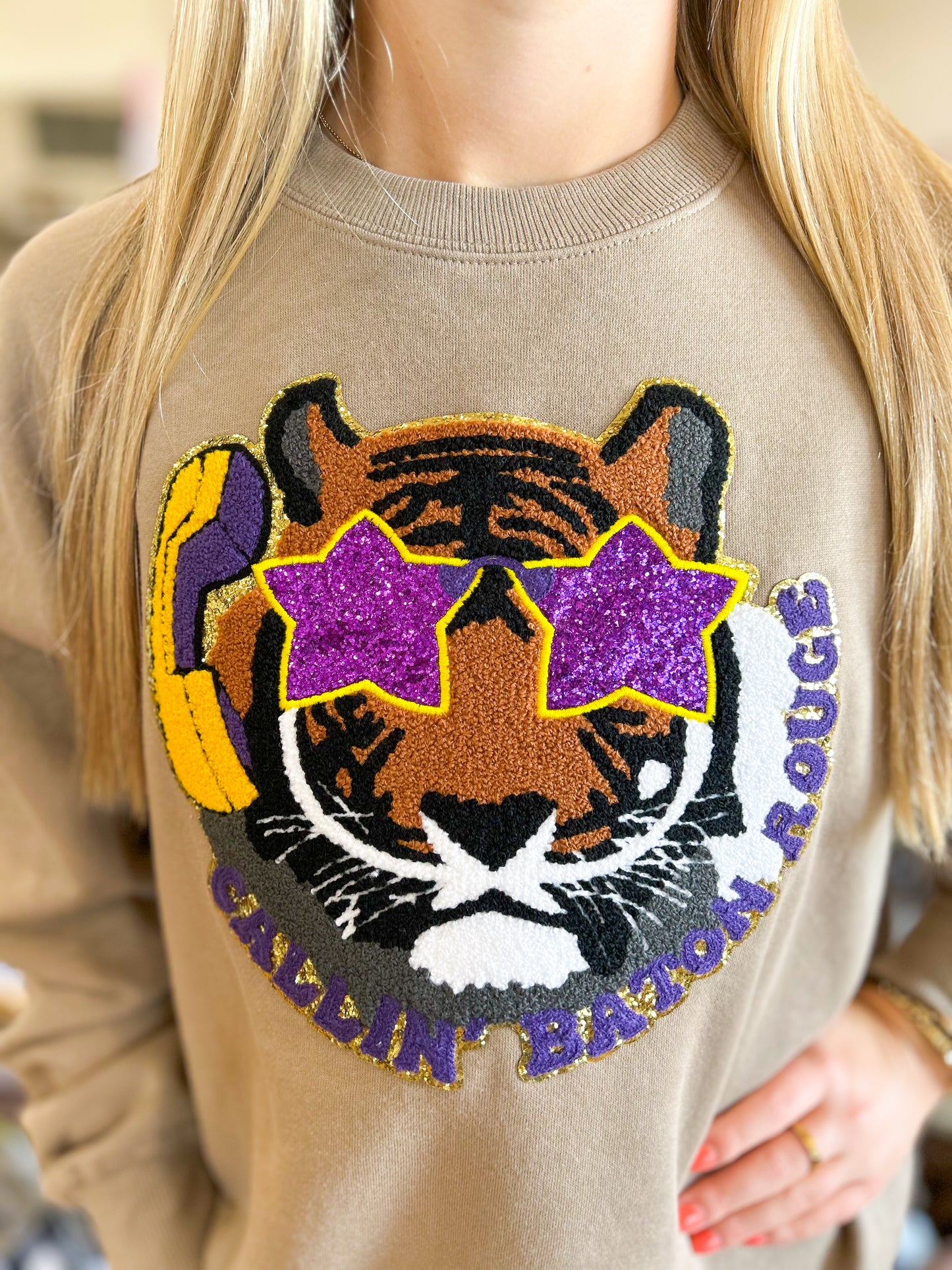 Callin' Baton Rouge Tan Sweatshirt