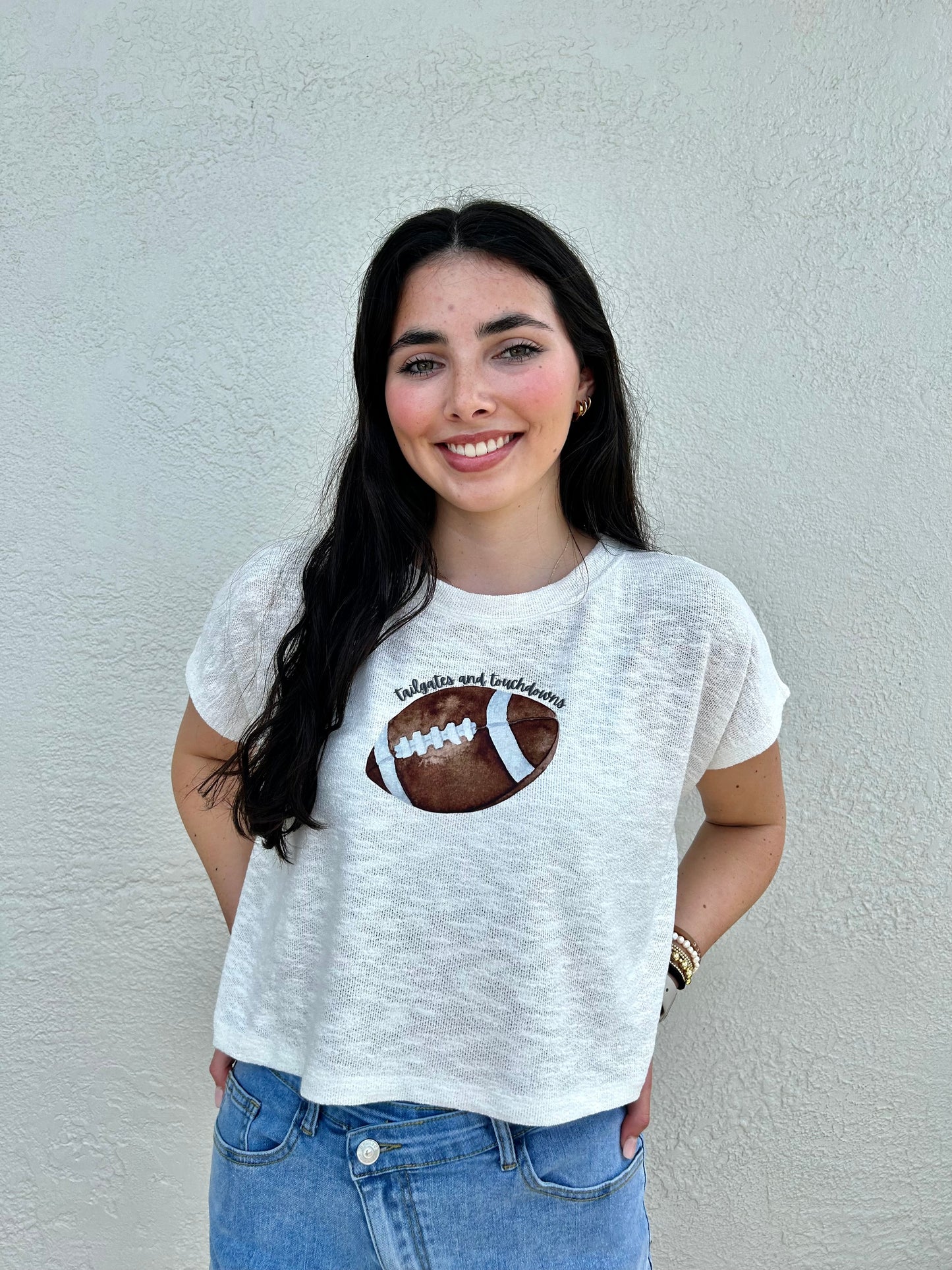 Tailgates & Touchdowns Cropped Tee