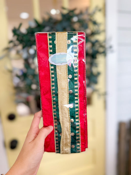 Deck the Halls Wreath Ribbon Trio Style