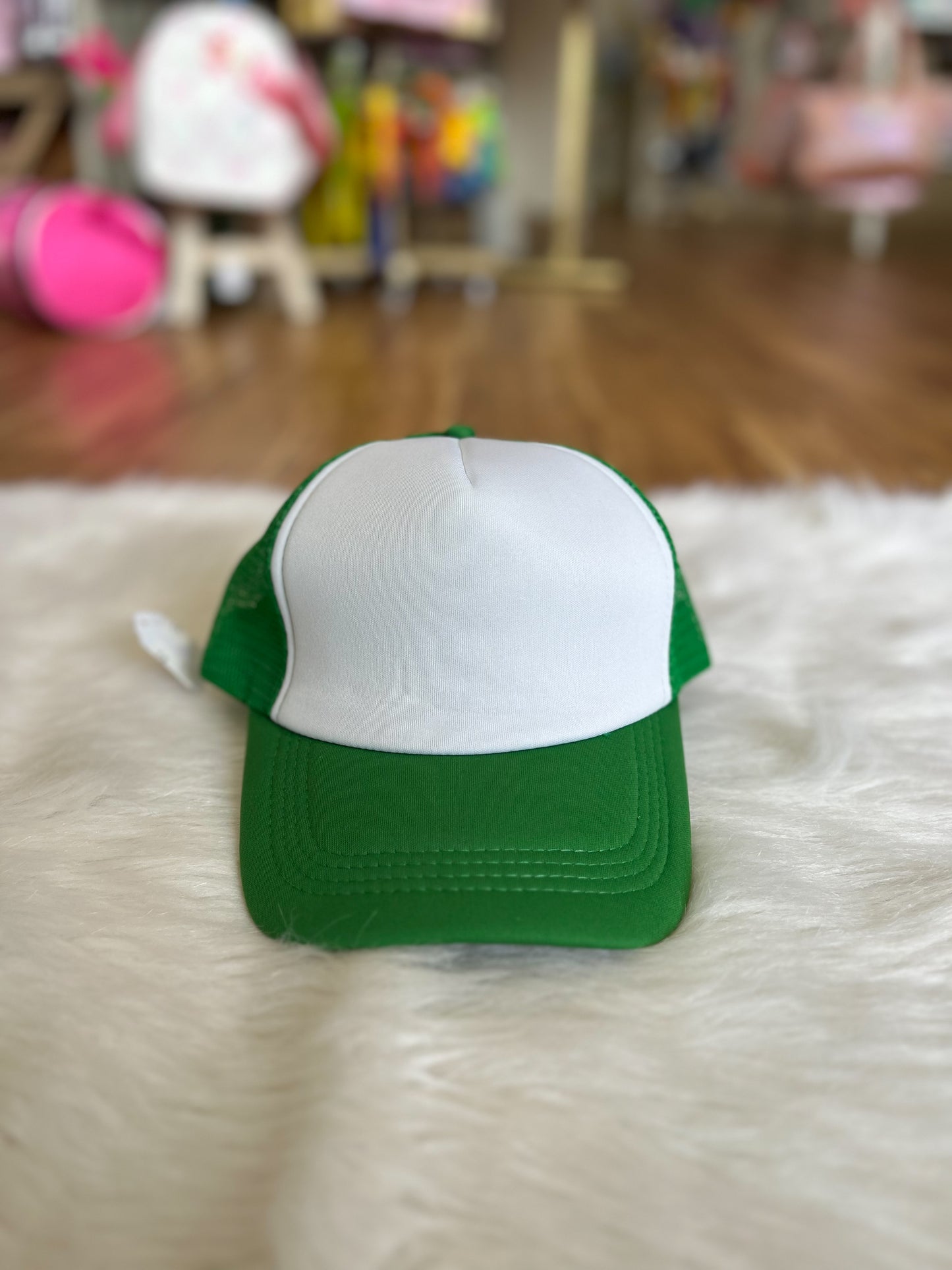 Two Tone Mesh Back High Crown Foam Trucker Hat