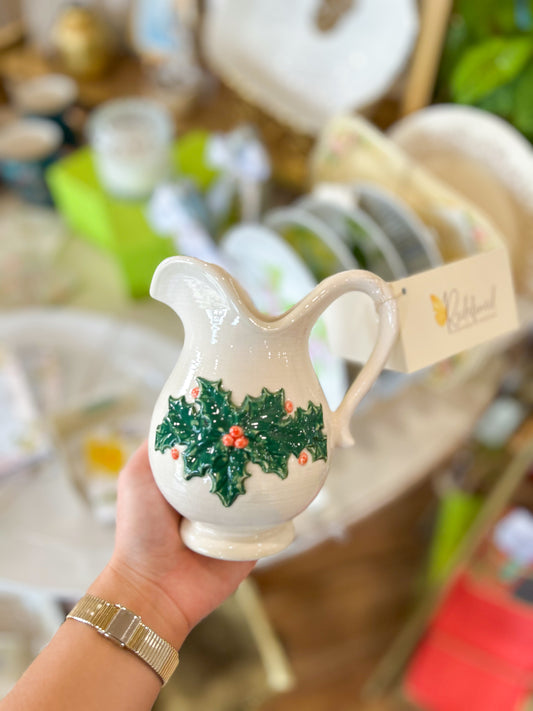 Vintage Holly Berry Creamer Pitcher