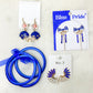 Football Charm with Blue Helmet Earrings