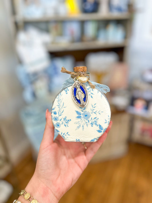 O' Mary Pray for Us Holy Water Container- Blue Lace
