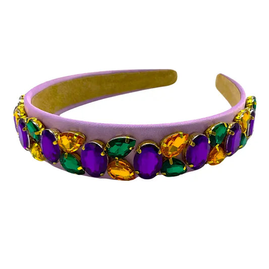 Lavender Jeweled Mardi Gras Haedband