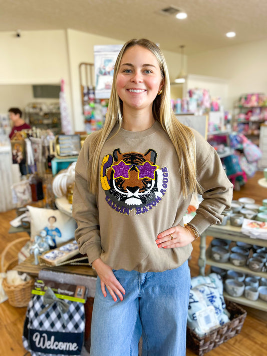 Callin' Baton Rouge Tan Sweatshirt