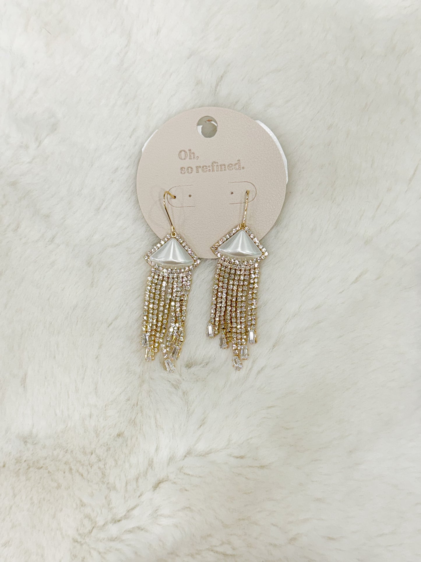 Pearls are For Girls Rhinestone & Pearl Unique Earrings