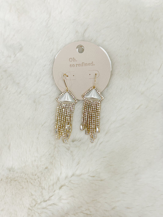 Pearls are For Girls Rhinestone & Pearl Unique Earrings