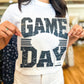 Transfer- (Open Center) Black Distressed Game Day Design