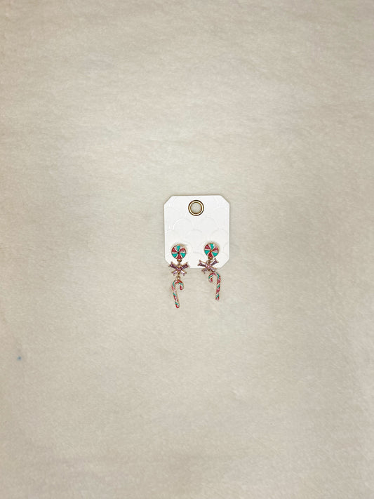 Minty Magic Candy Cane Earrings