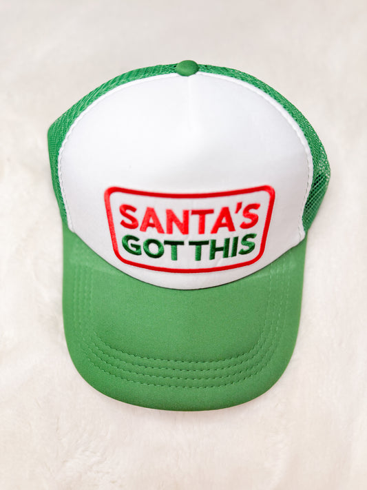 Trucker Hat Patch Santa's Got This Green