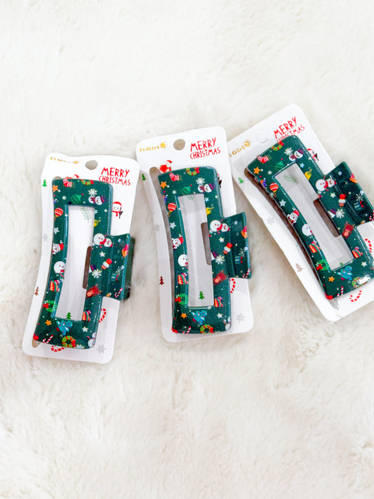 Christmas Hair Clip- Festive Green