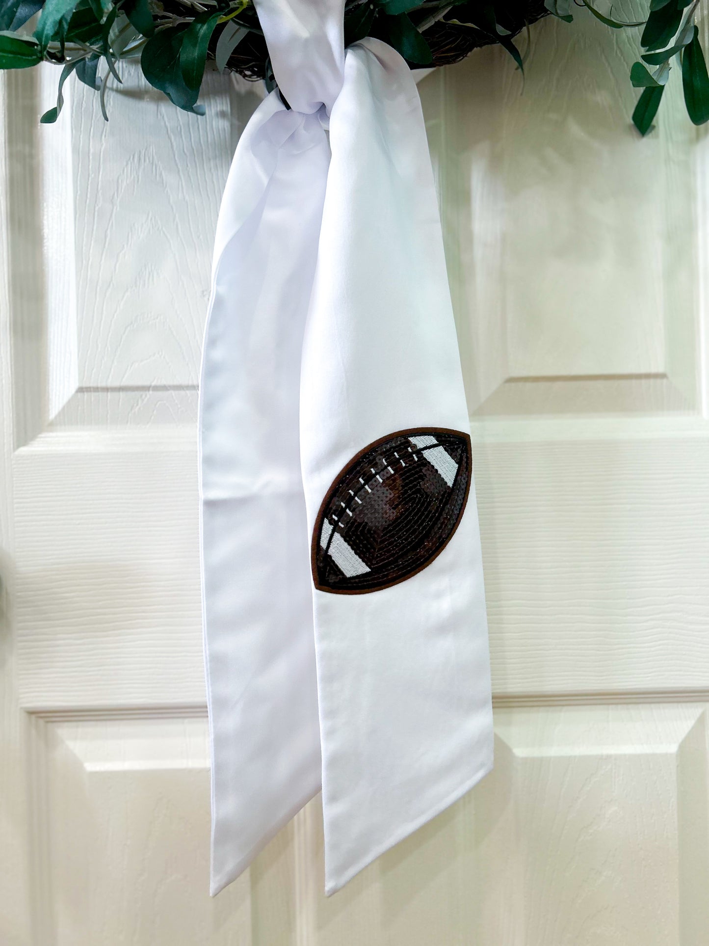 Sequin Football Wreath Sash