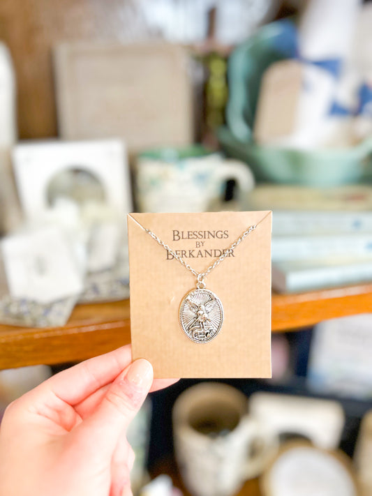 St Micheal Medal Necklace