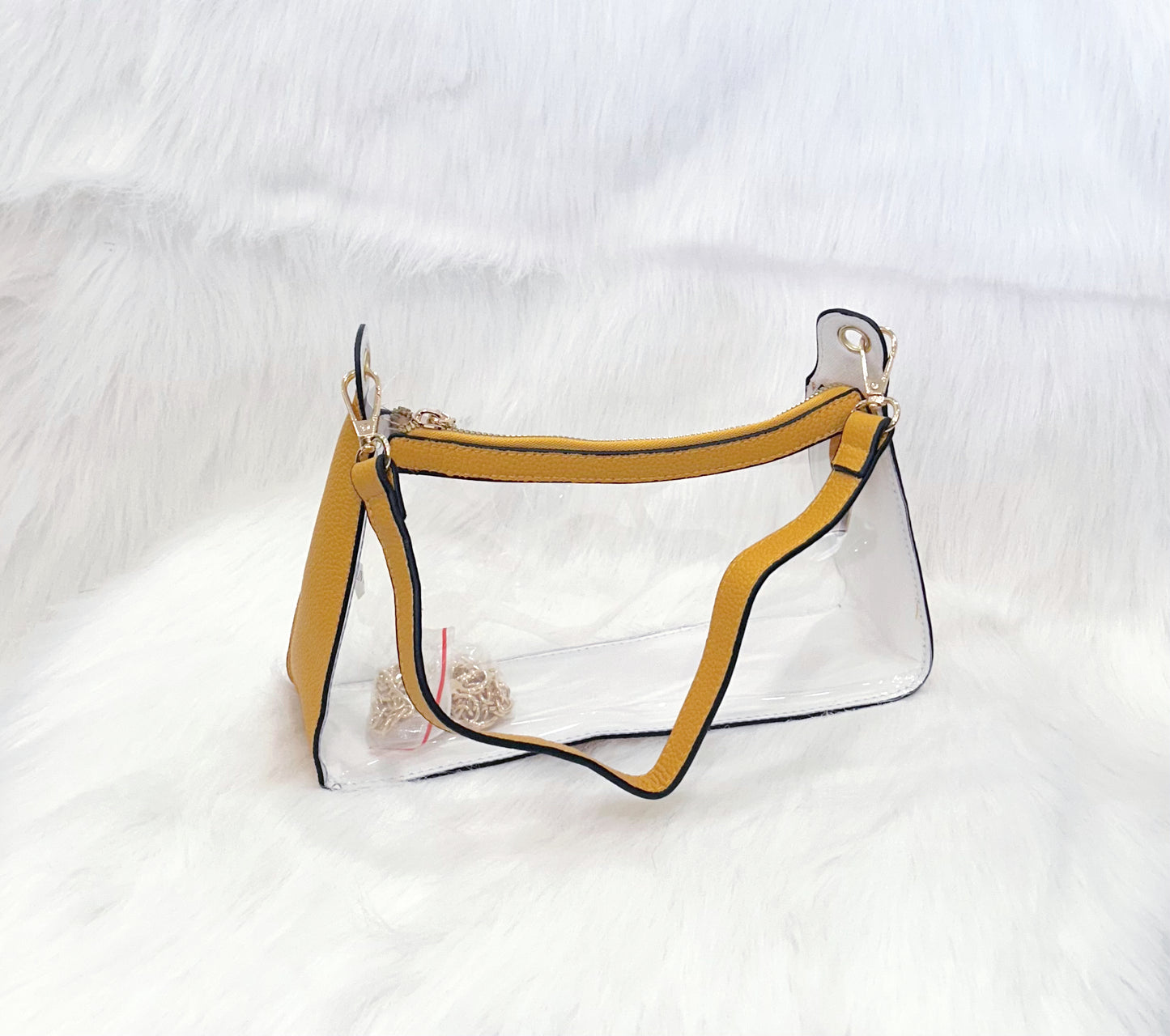 Leather Sided Clear Bag