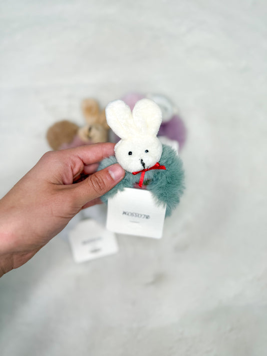 Fuzzy Friends Hair Scrunchy- Green Bunny