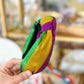Knotted Glitter Mardi Gras Headband