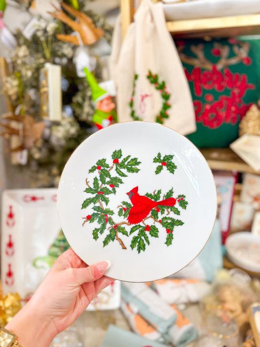 Cardinal Blessings Holiday Plate