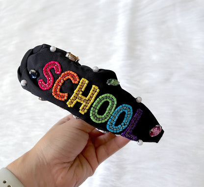 Back To School Beaded Knot Headband