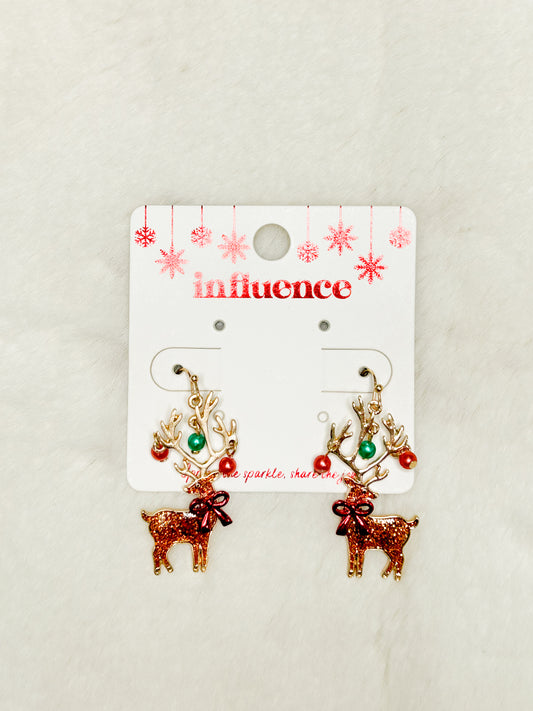 Magical Antlers Reindeer Christmas Earrings