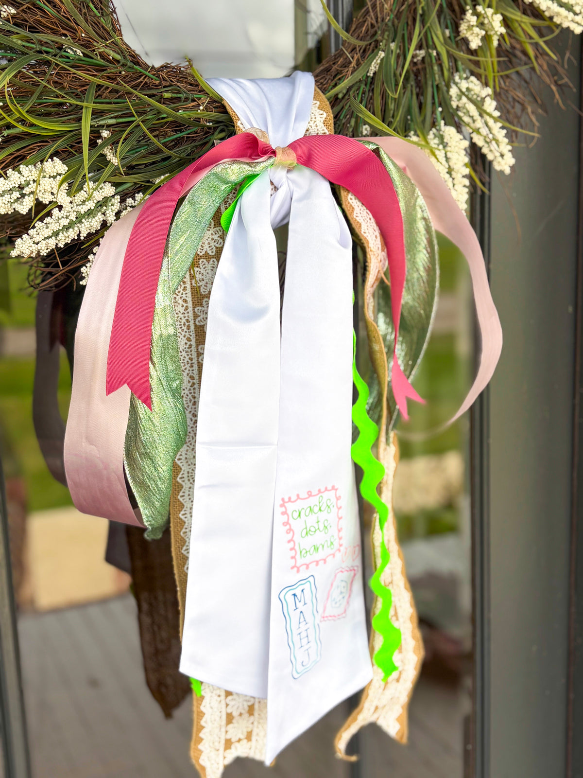 Cracks, Dots, Bams Wreath Sash