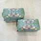 Boho Chic Cosmetic Bag Teal/Coral Pattern