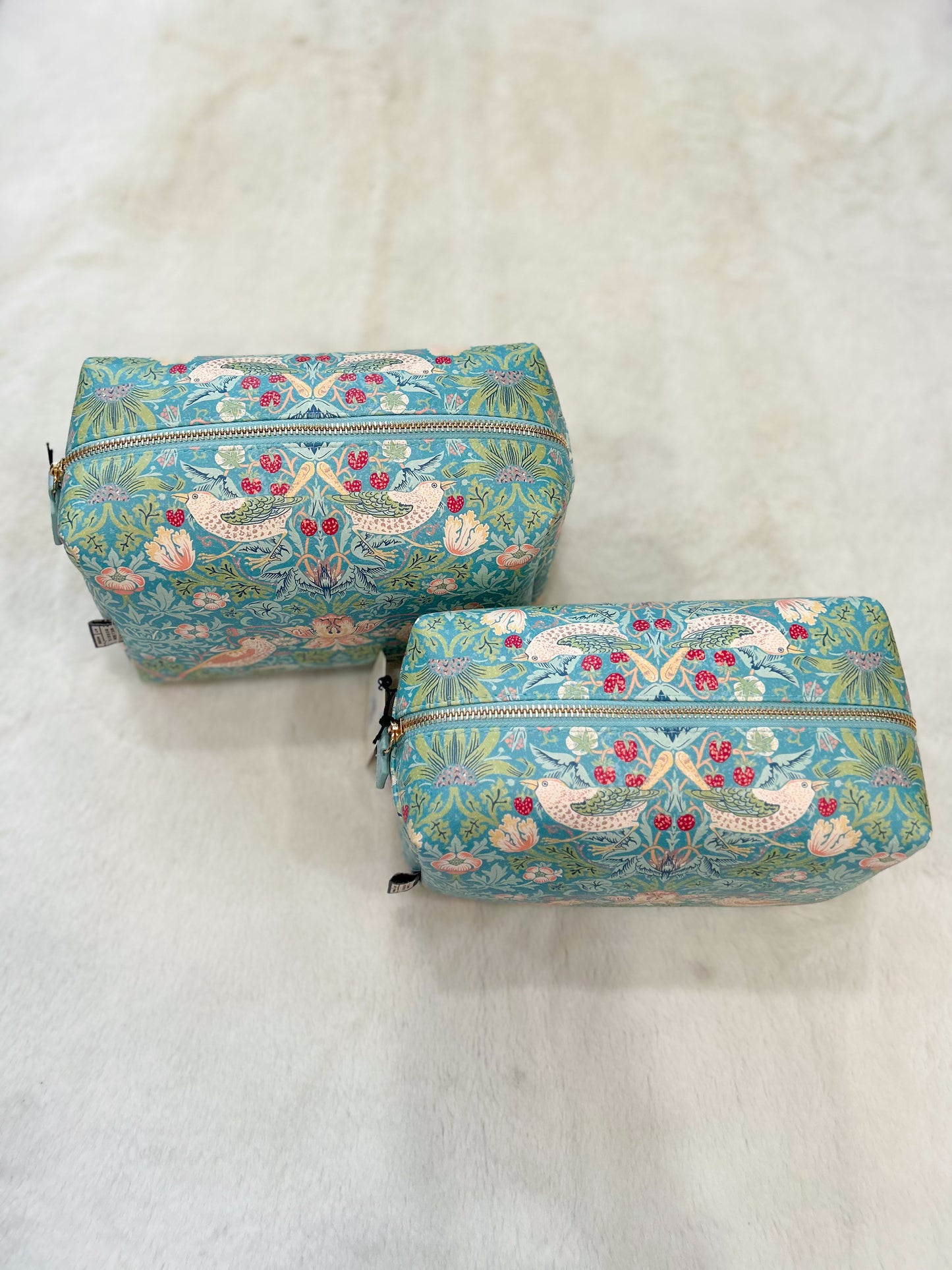 Boho Chic Cosmetic Bag Teal/Coral Pattern