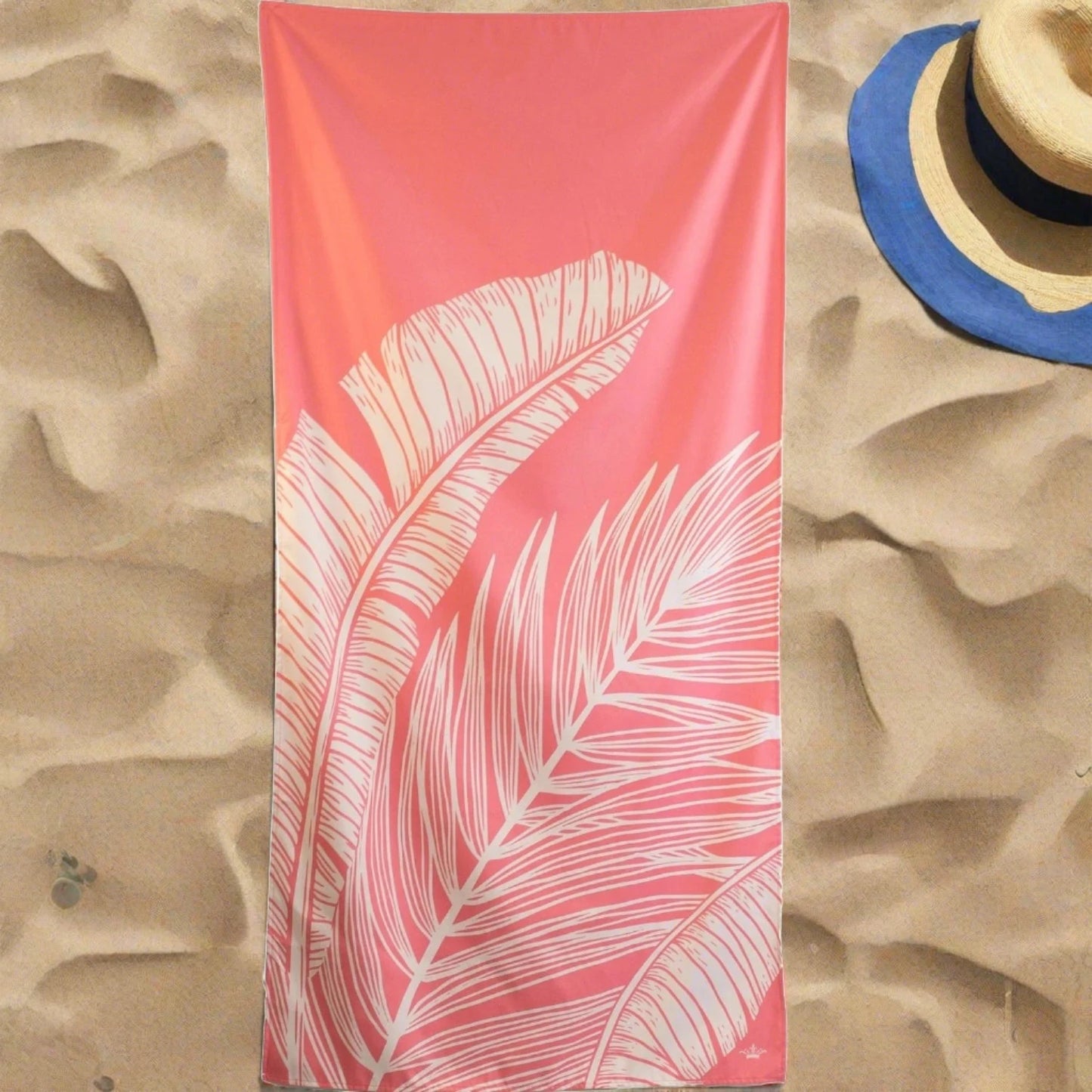 Delmare Palm Beach Towel Light Pink/White