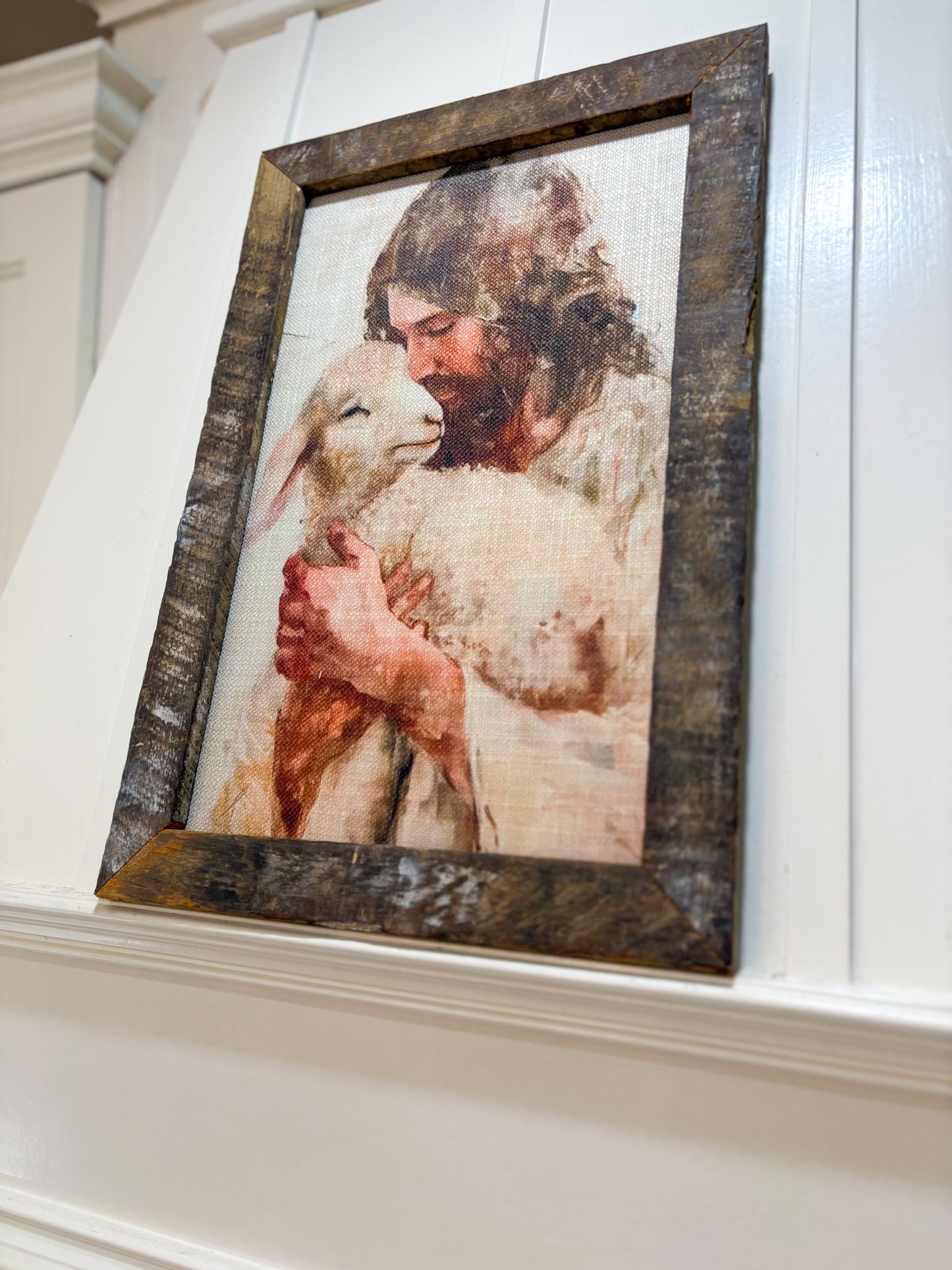 Jesus & Lamb 12x18 Art