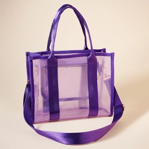 Transparent Satchel w/Leather Trim