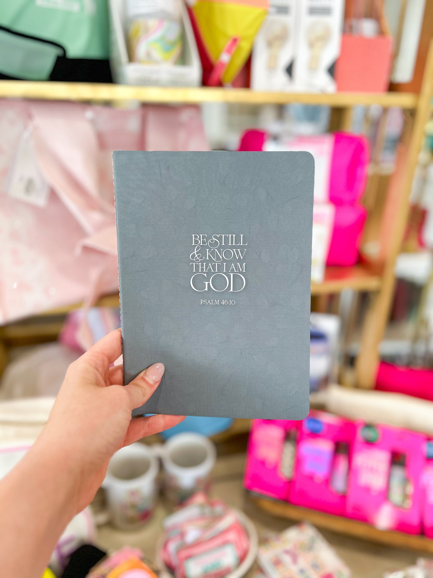 Notebook- Modern Deep Grey Be Still and Know